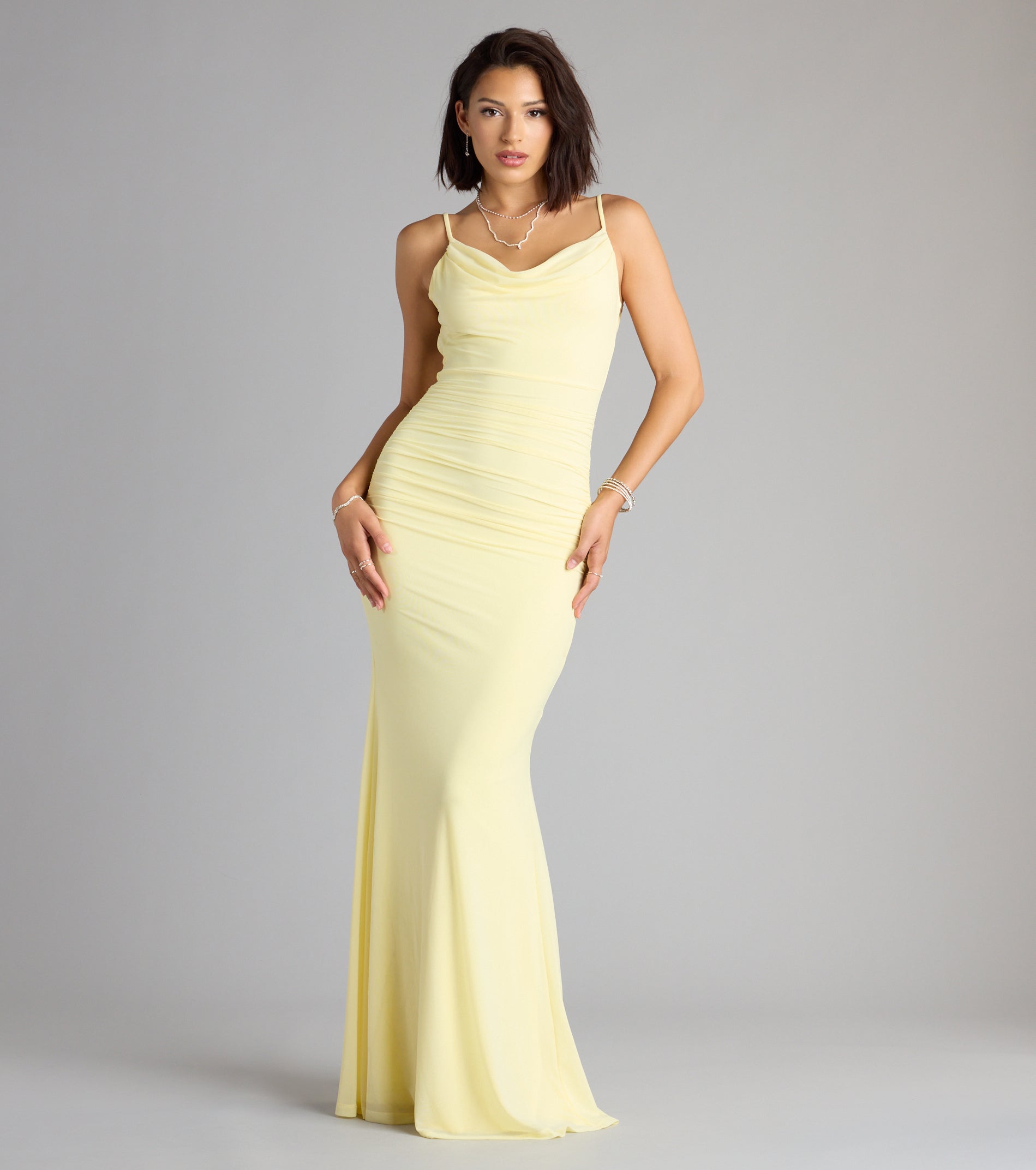 Sophia Mesh Open Back Mermaid Formal Dress