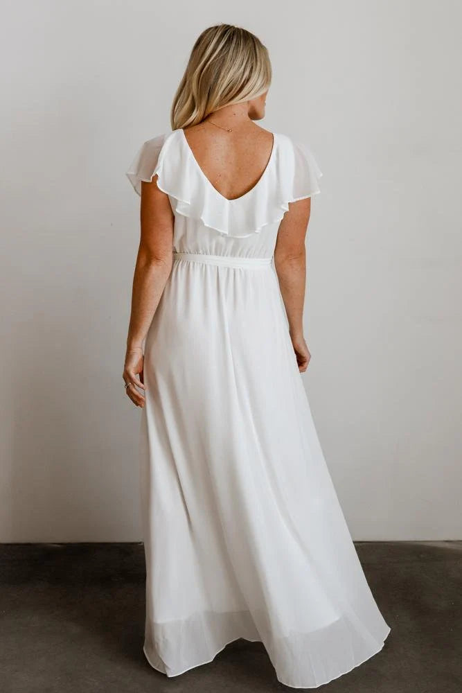 Katya Ruffle Maxi Dress | White