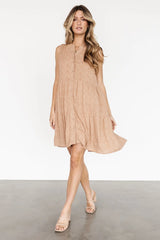 Malone Button Down Short Dress | Camel