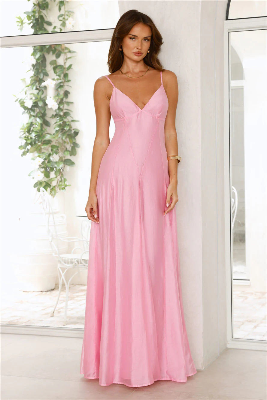 Dancing With Beauty Maxi Dress Pink