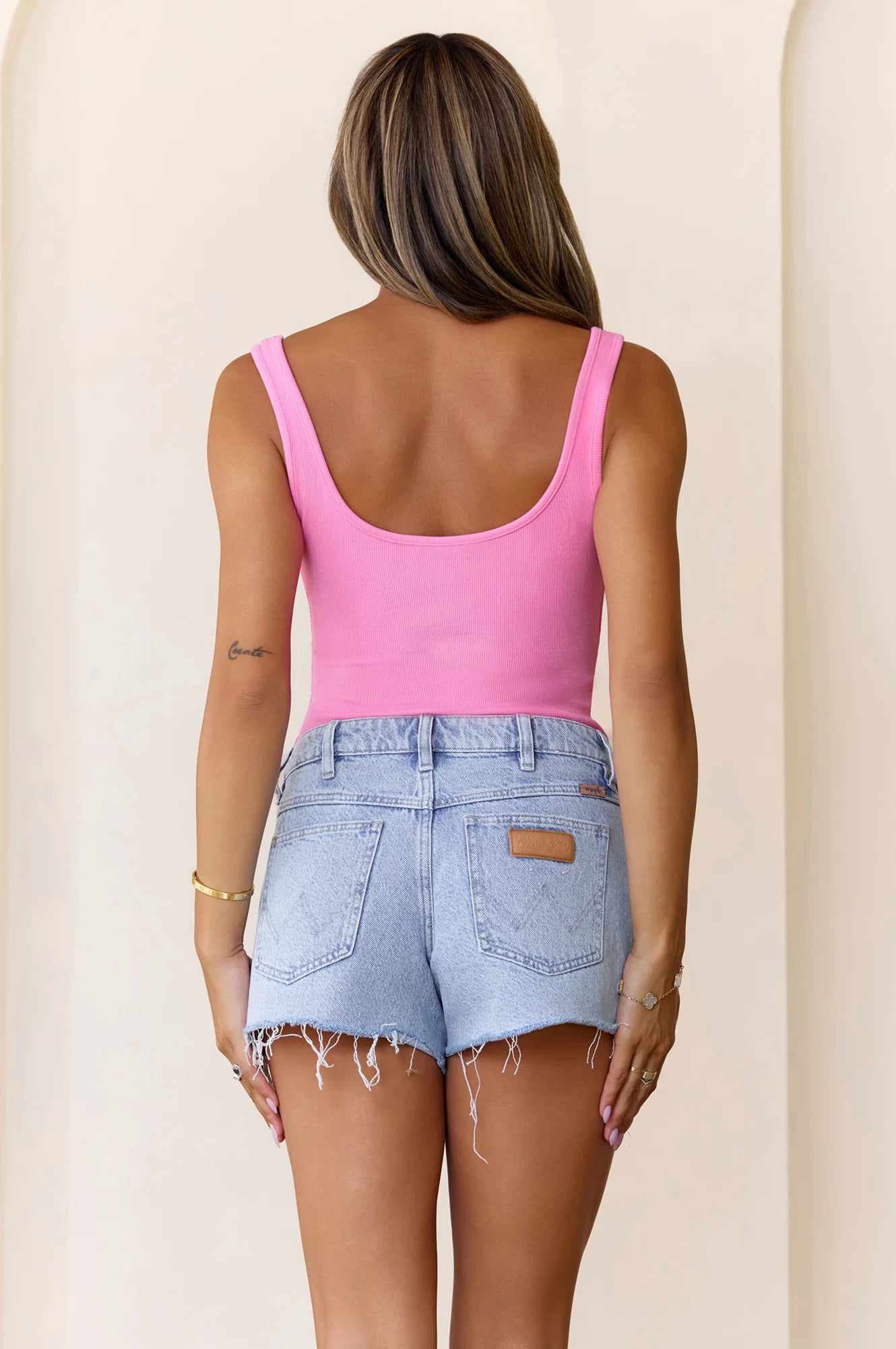 BASE Luxe Rib Everyday Staple Singlet Top Pink