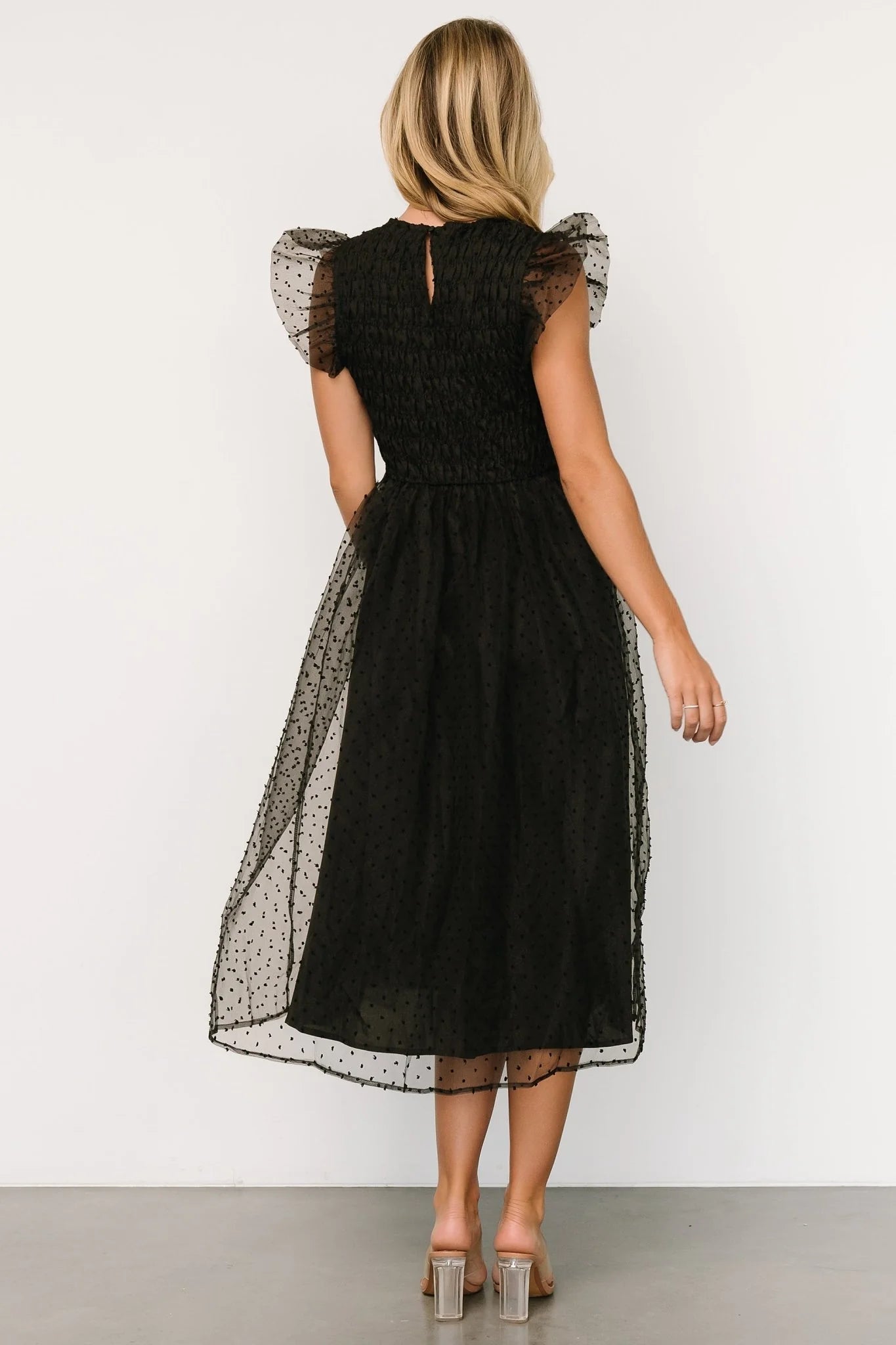 Alice Dot Midi Dress | Black