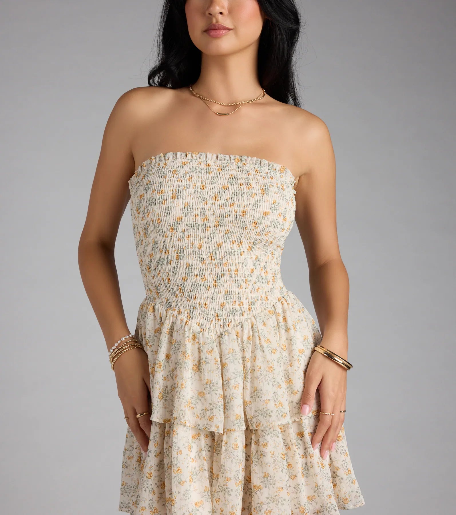 Sweet Flirt Floral Mini Tube Dress