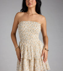 Sweet Flirt Floral Mini Tube Dress