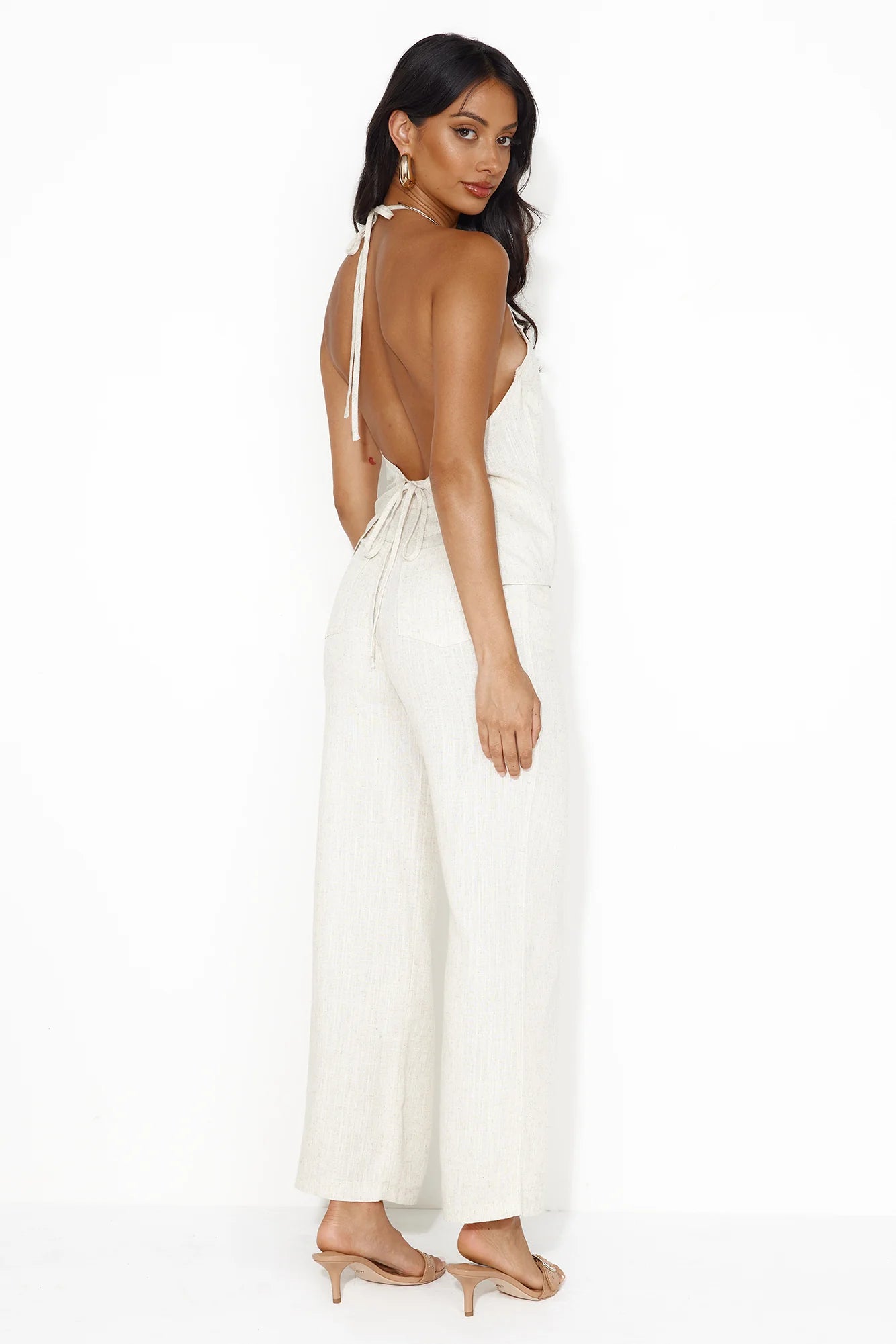 Country Retreat Linen Blend Vest Top Natural