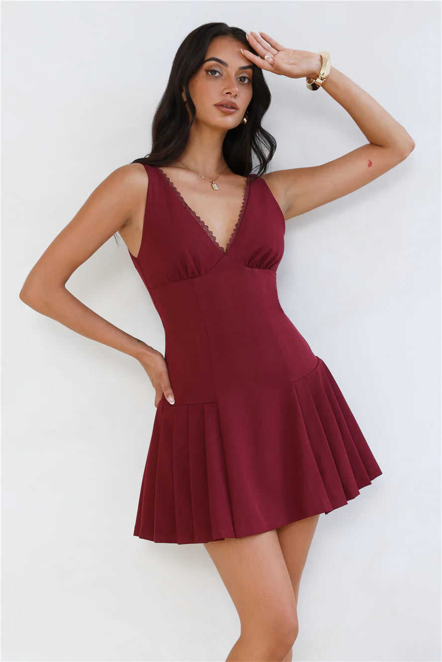 Boost My Mood Mini Dress Burgundy