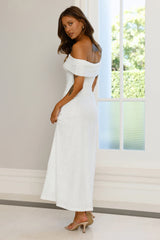 First Class Finish Off Shoulder Maxi Dress Cream
