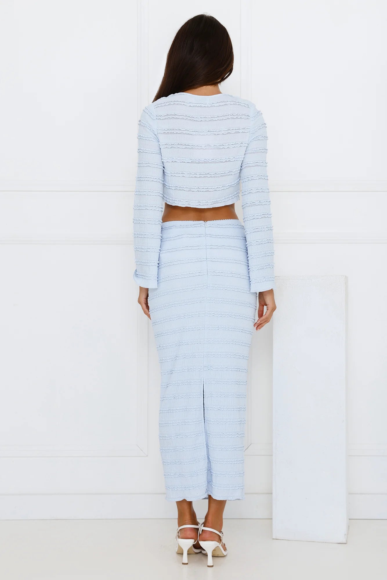 Whimsical Whirls Midi Skirt Blue