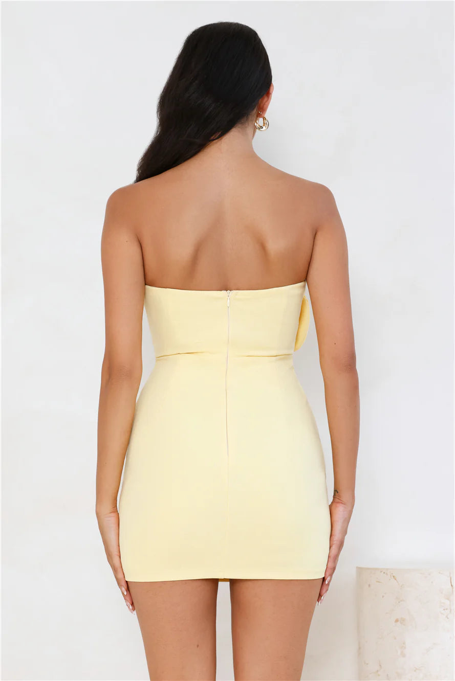 Wild Ivy Strapless Mini Dress Yellow
