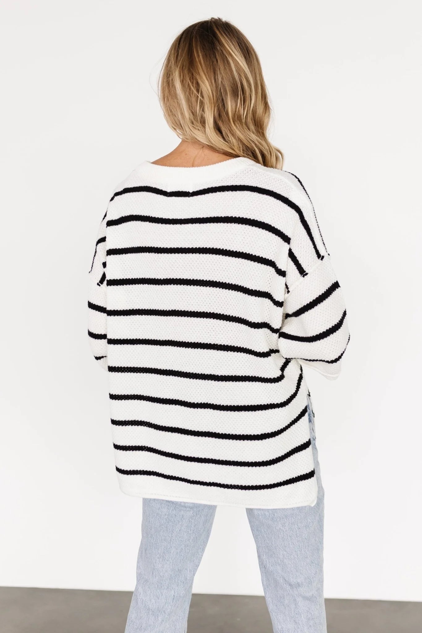 Maddock Knit Top | Off White + Black