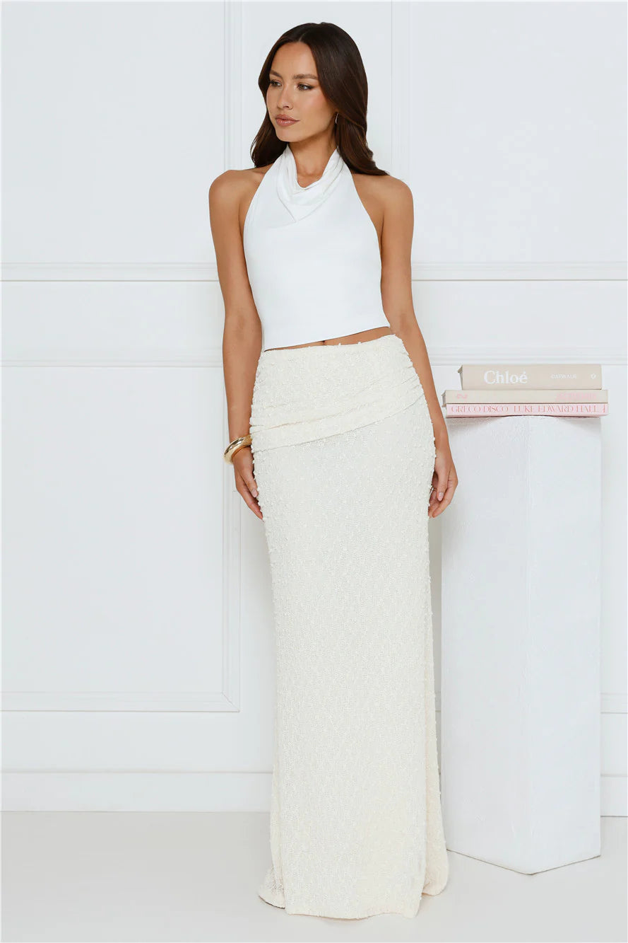 Crème Dream Halter Top White