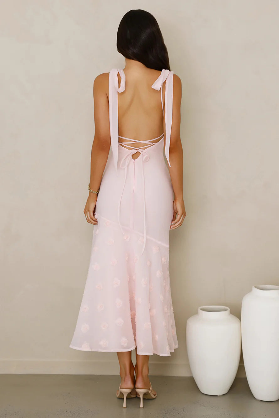 Whispering Petals Maxi Dress Pink