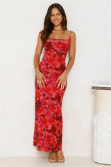 Fabulous Details Mesh Maxi Dress Red