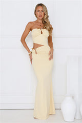 Chic Star Strapless Maxi Dress Yellow