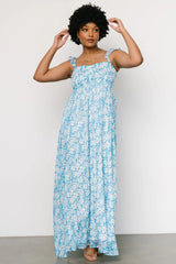 Evanthe Maxi Dress | Blue + White Floral