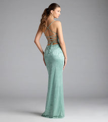 Kehlani Formal Floral Lace Slit Mermaid Dress