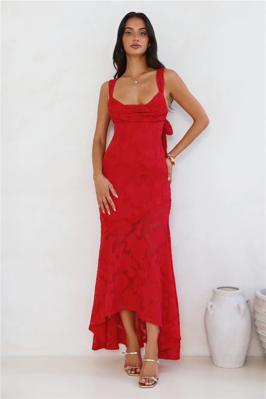 Enchanted Empire Maxi Dress Red