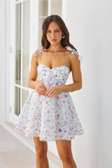 Dainty Petals Mini Dress Purple