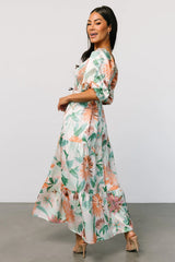 Lina Satin Dress | Multi Print