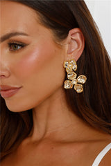 18k Gold Plated Unique Flower Earrings Gold