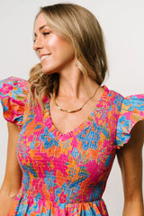 Ranchero Smocked Maxi Dress | Pink Multi