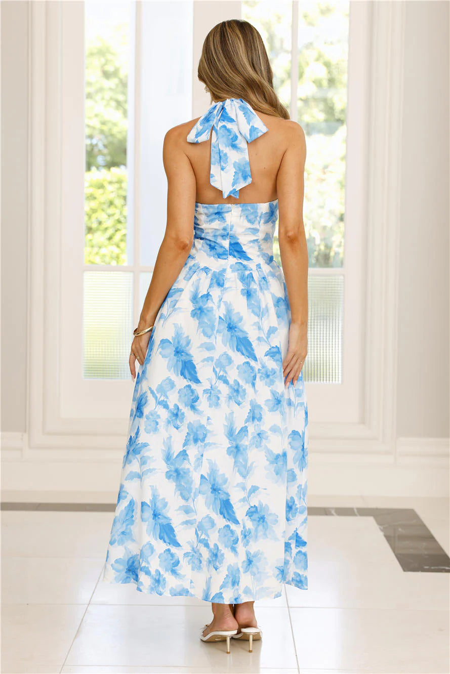 Emilienne Halter Maxi Dress Blue