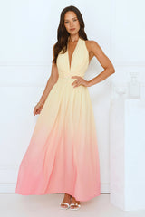 Angel Bloom Halter Maxi Dress Yellow