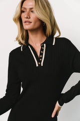 Shantel Polo Dress | Black + Cream