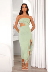 Frilled To Meet You Midi Dress Sage