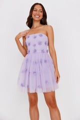 Wildflower Energy Strapless Mini Dress Lilac