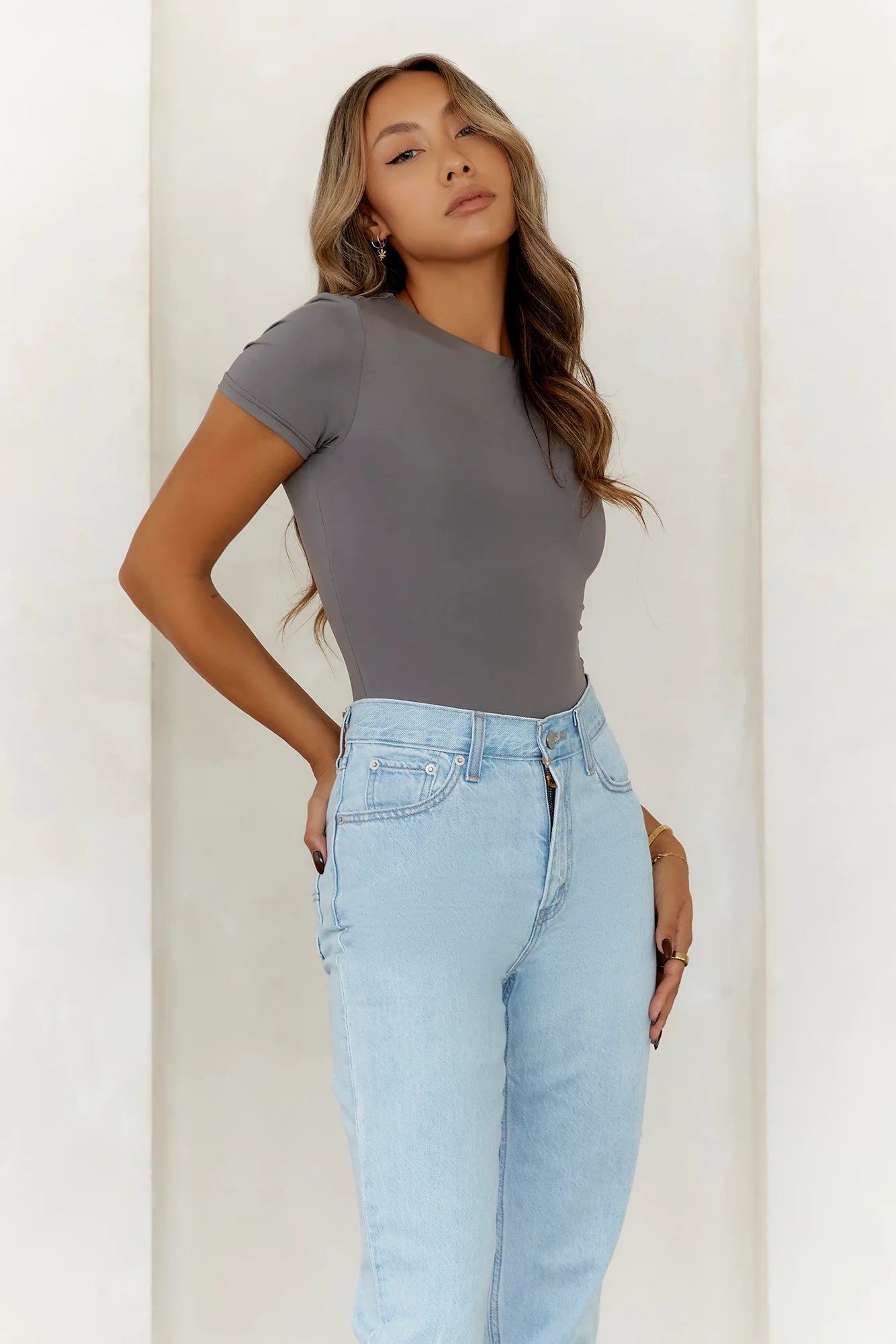 BASE  Core Contour Bodysuit Charcoal