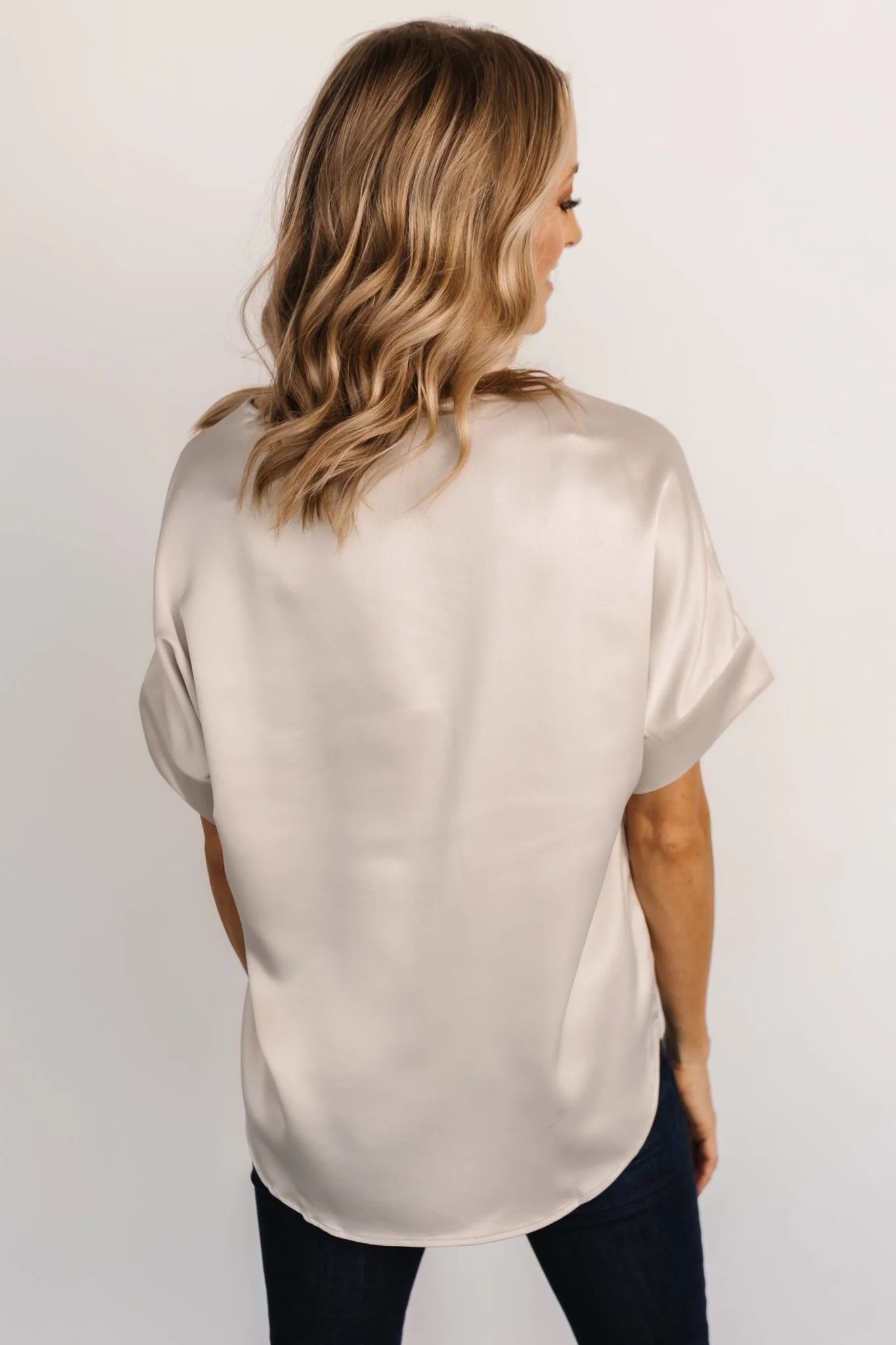 Rory Satin Top | Pearl