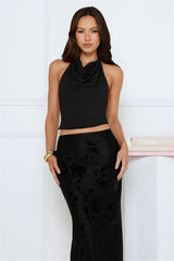 Crème Dream Halter Top Black