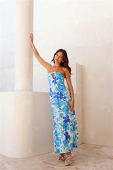 Surfside Escape Halter Maxi Dress Blue