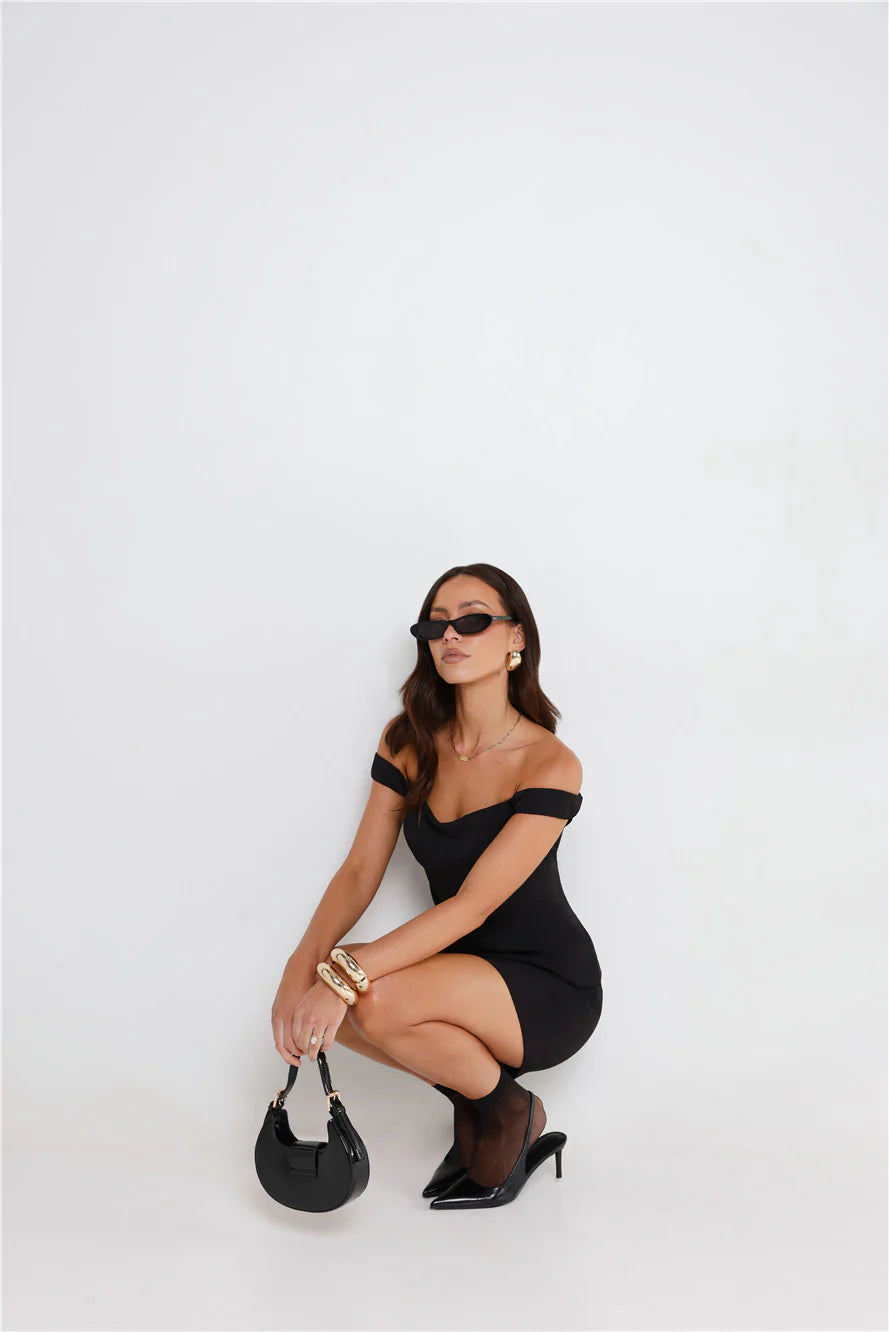 Frame It Tailored Off Shoulder Top Black