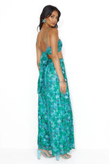 Tropical Rainforest Mesh Wide Leg Pants Green