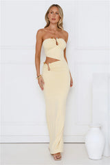 Chic Star Strapless Maxi Dress Yellow