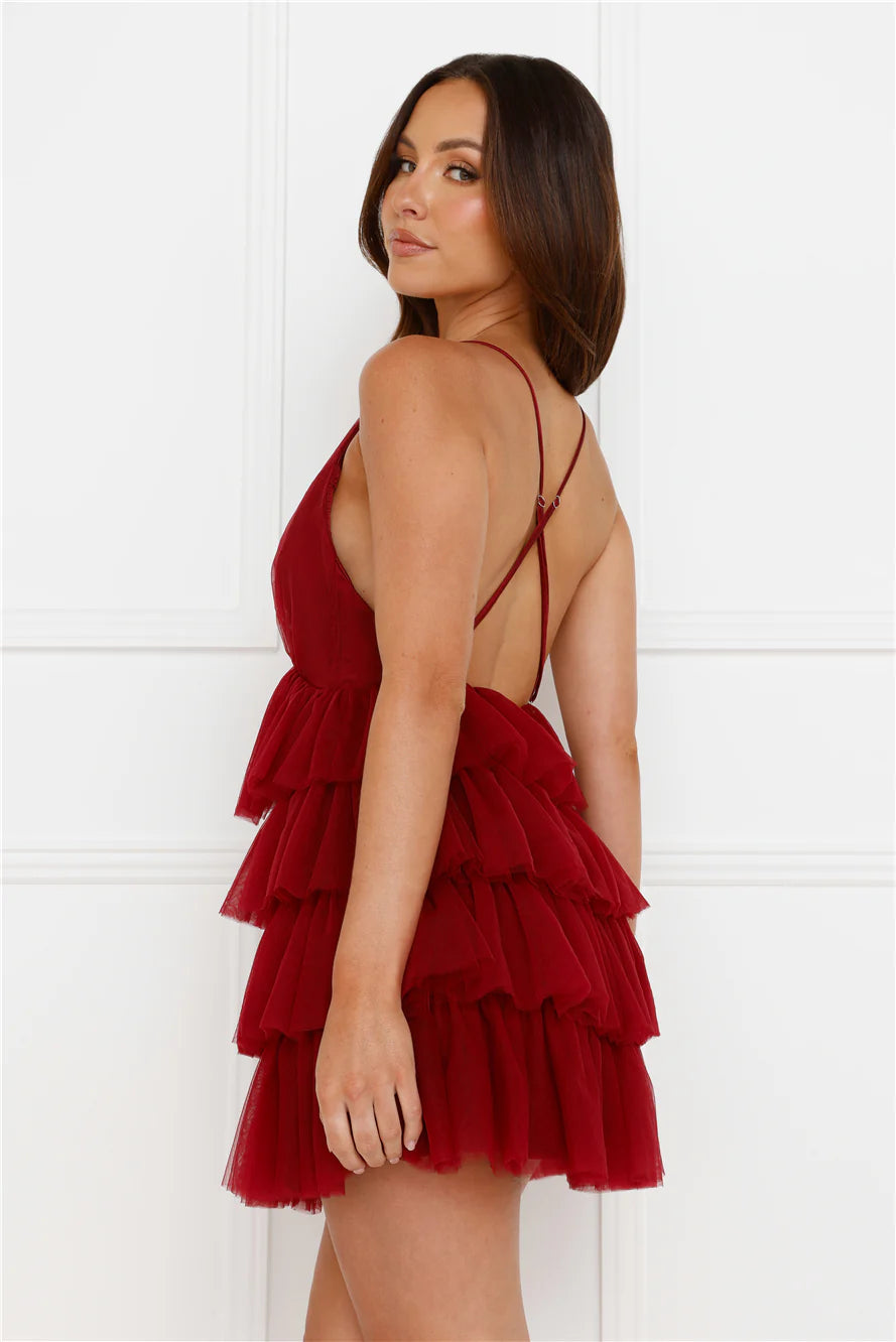 Fairytale Hymn Dress Burgundy