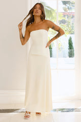 Daydream Darling Strapless Maxi Dress Yellow