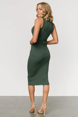 Caitlyn Ribbed Tank Dress | Winter Green