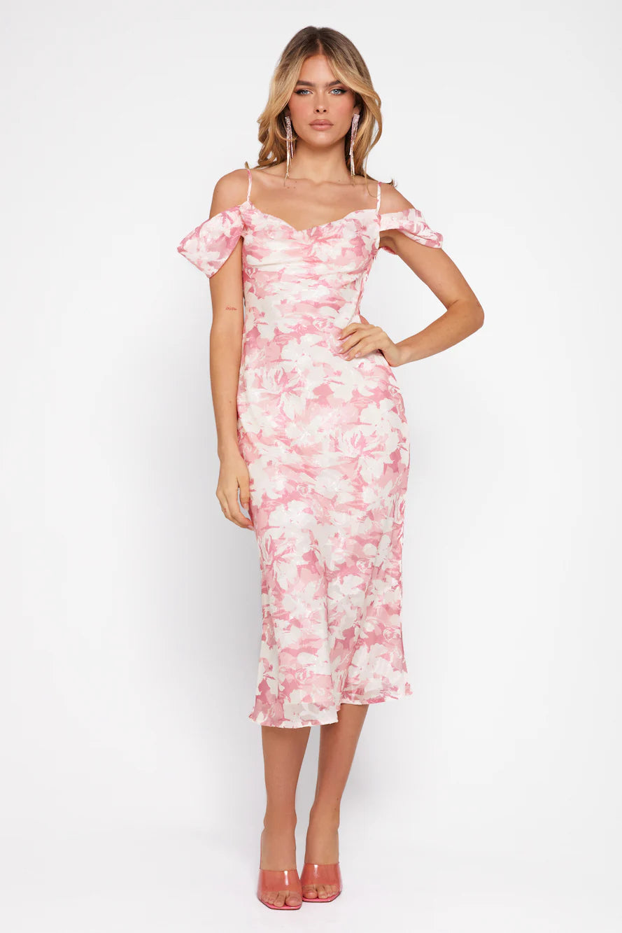 Fresh Horizon Midi Dress Pink