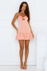 Flirty Sparks Mini Dress Peach