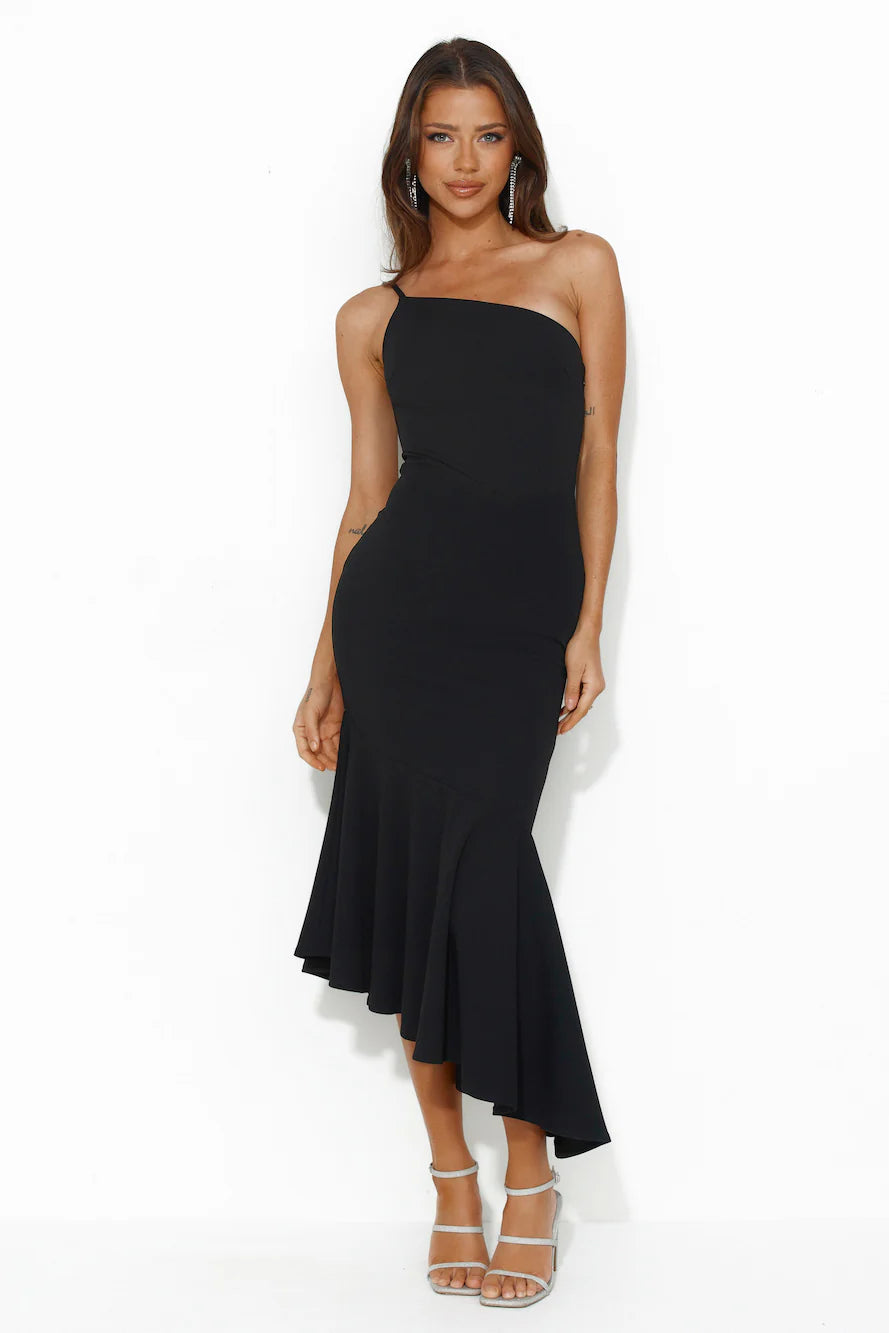 Find Me Partying Midi Dress Black