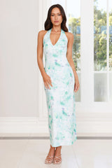 Glow Season Halter Maxi Dress Green