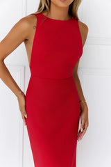 Executive Edge Midi Dress Red