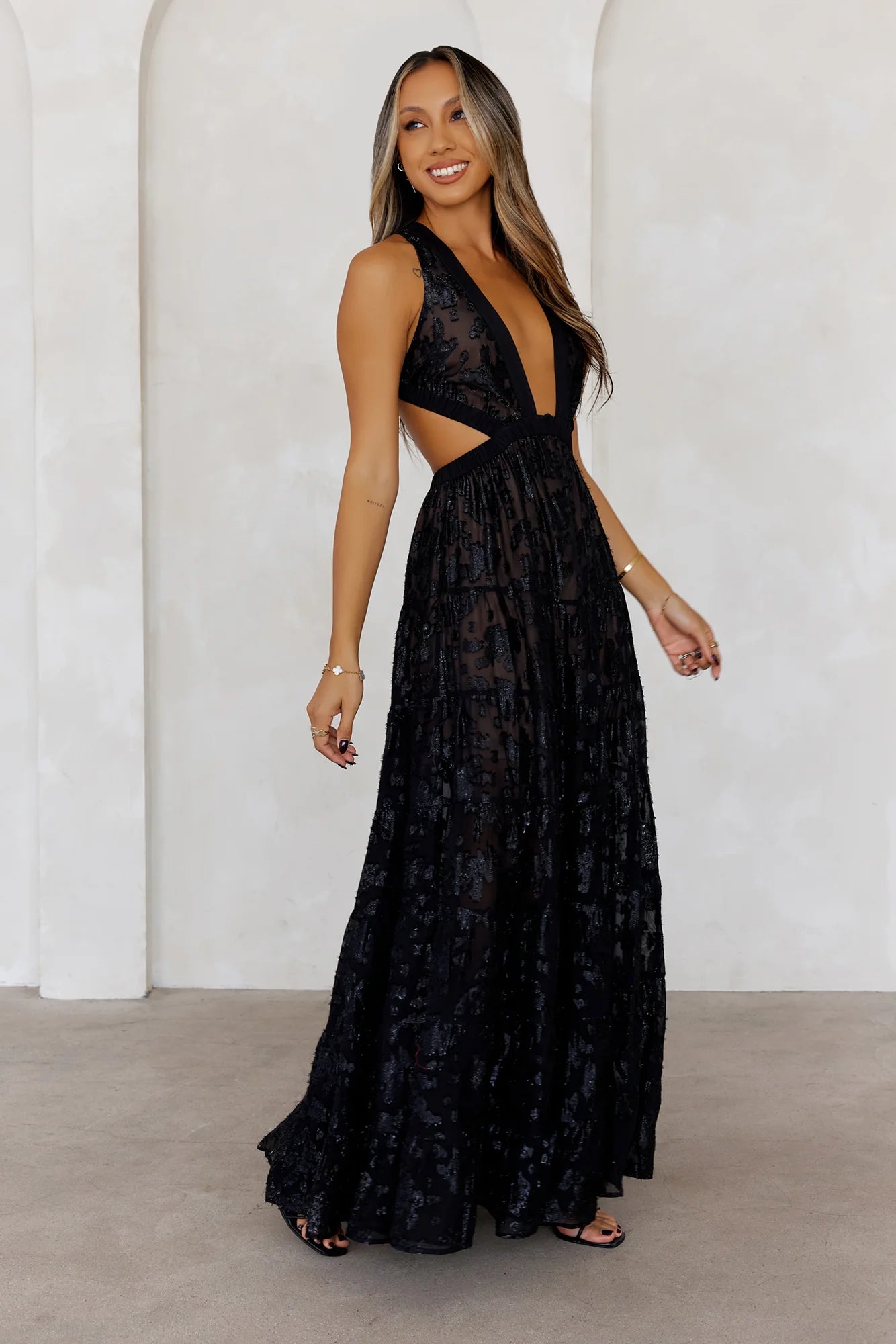 Crystal Cove Maxi Dress Black