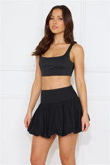 Cityscape Mid Rise Bubble Mini Skirt Black