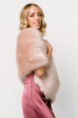 Jovie Faux Fur Shawl | Pale Blush