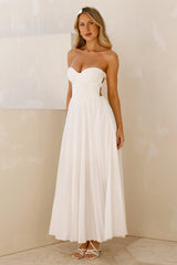 Do Not Disturb Strapless Maxi Dress White