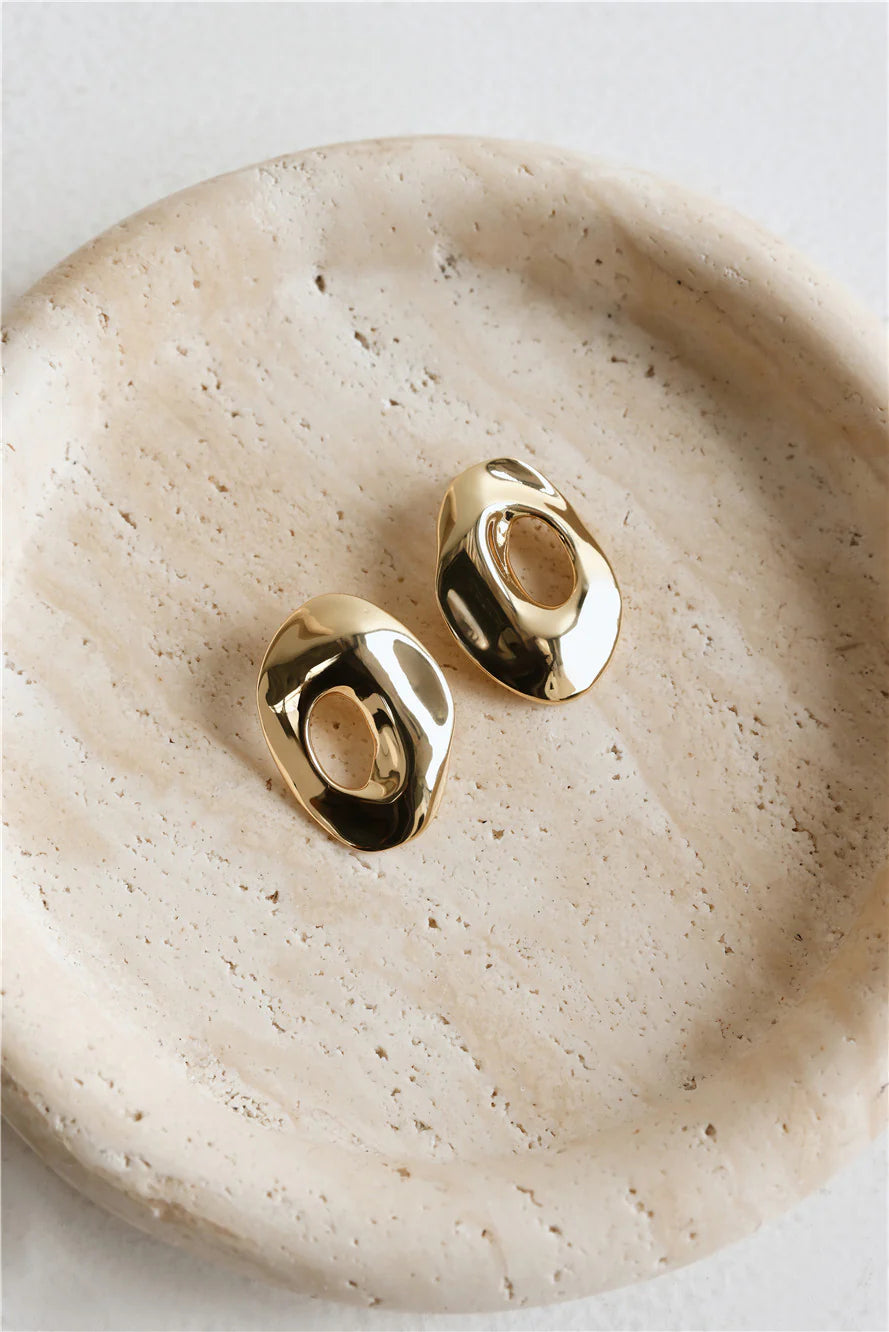 18k Gold Plated Style Flash Earrings Gold